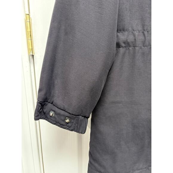 Vintage London Fog Fur Trim Parka Coat Black Hooded Winter Jacket Women’s Size M - Picture 8 of 13